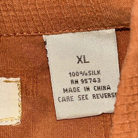 Island Republic 100% silk casual textured pattern casual Cuban button down - Picture 5 of 5